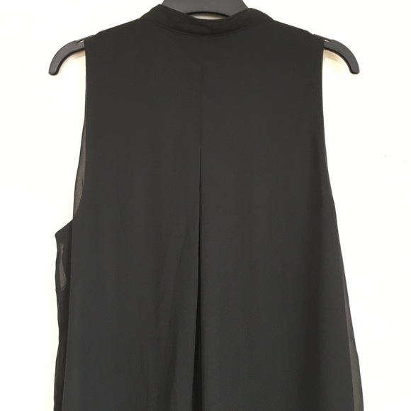 BCBG MAXAZRIA Ashley Ruffle Front V-neck sleeveless Chiffon Pull On Mini Dress - Picture 9 of 16